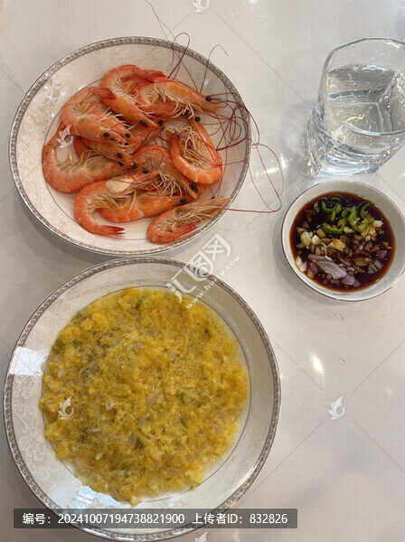 家庭自制美食白灼蝦玉米飯拍攝