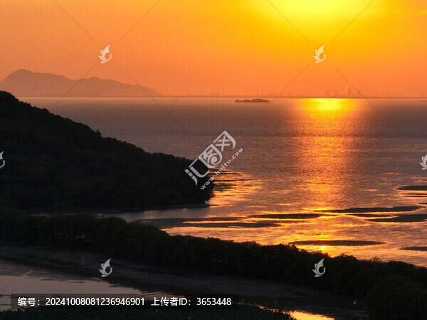 蘇州三山島日落航拍