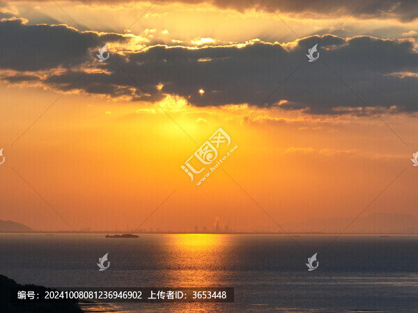 蘇州三山島日落航拍