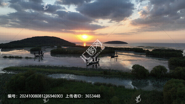 蘇州三山島日落航拍