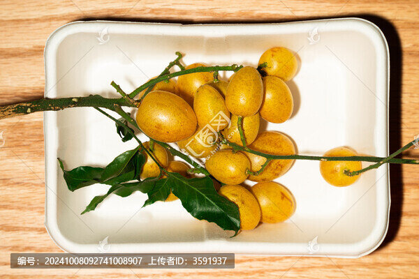 新鮮采摘的黃皮