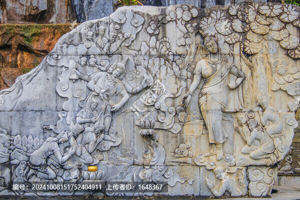 勐泐大佛寺立佛拜佛壁雕浮雕