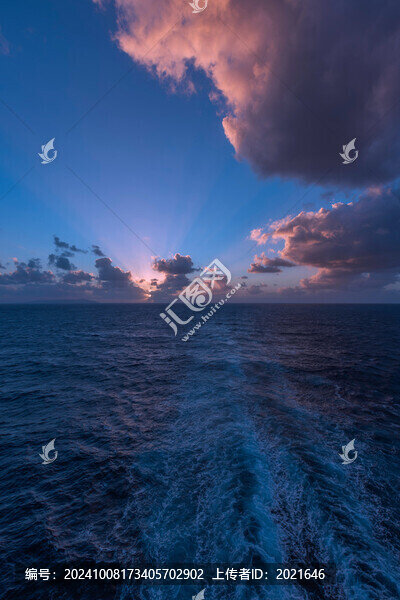 海洋日落晚霞自然風(fēng)景