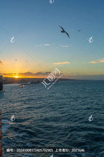 海洋日落晚霞自然風(fēng)景