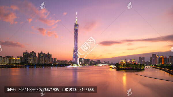 廣州珠江晚霞城市風(fēng)光
