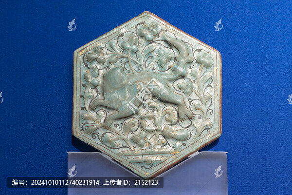 獅紋釉磚