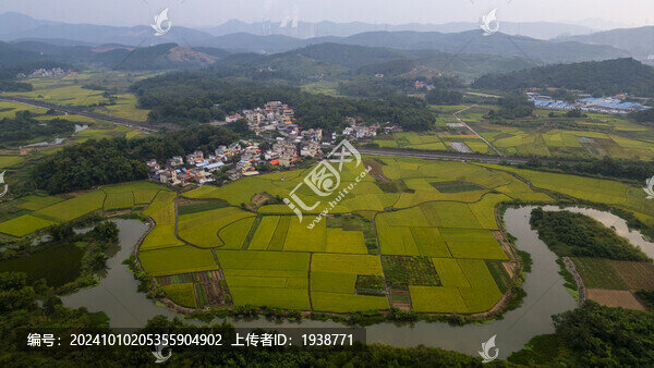 航拍韶關(guān)湞江區(qū)美麗的鄉(xiāng)村田園