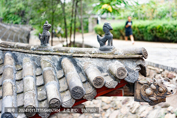 山西太原晉祠景點內(nèi)的古建筑