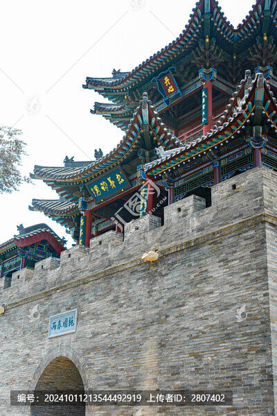山西太原晉祠景點內(nèi)的古建筑