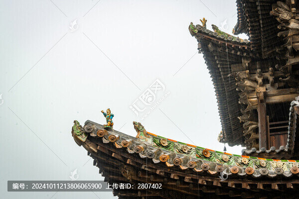永祚寺又稱雙塔寺藍(lán)天白云太陽光