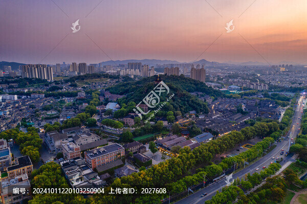 鎮(zhèn)江西津渡日落航拍