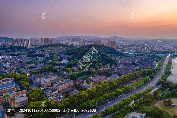 鎮(zhèn)江西津渡日落航拍