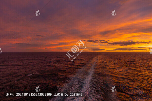 海洋晚霞日落自然風(fēng)景