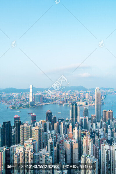 中國香港太平山看維港城市風光