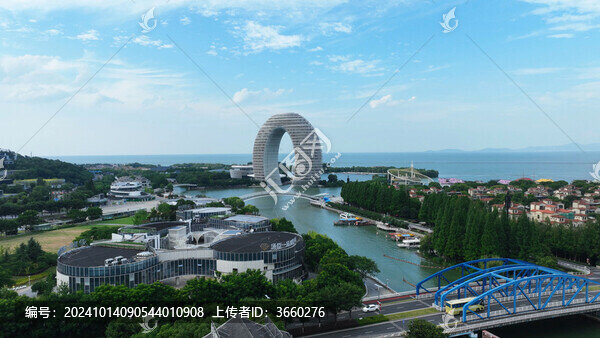 湖州黃金湖岸景區(qū)月亮酒店航拍