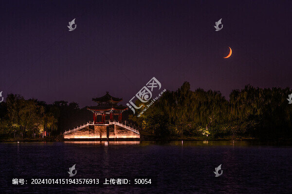 北京頤和園練橋月色