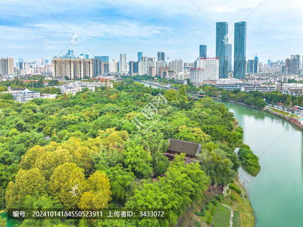 四川成都望江樓公園航拍