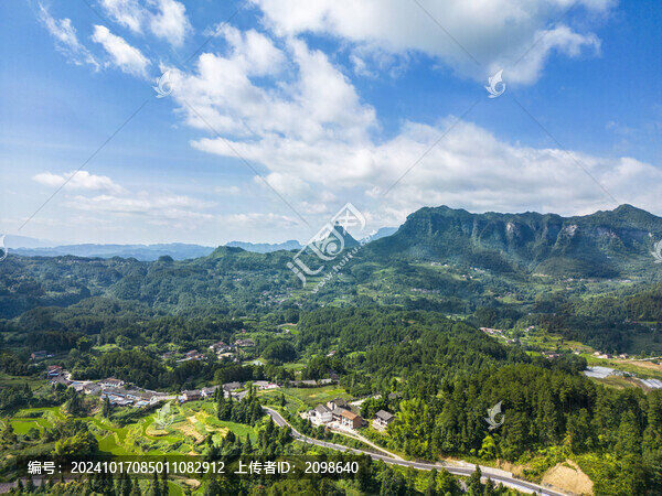 重慶山村田園風光航拍
