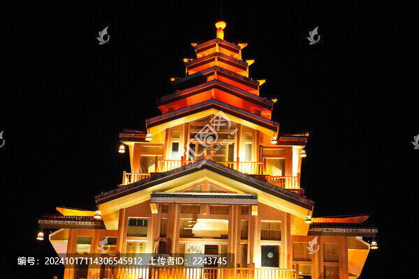 廣西桂林龍勝城區(qū)夜景