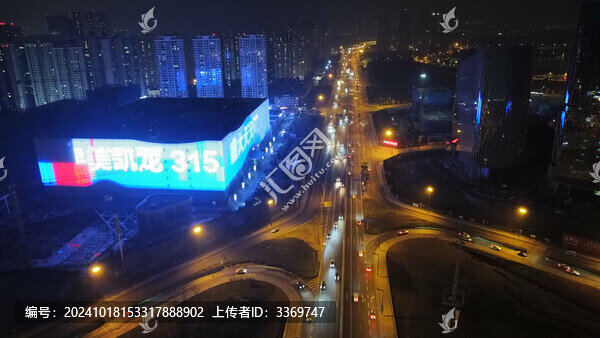 城鎮(zhèn)夜景航拍