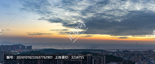 日落時(shí)分的深圳西灣風(fēng)光