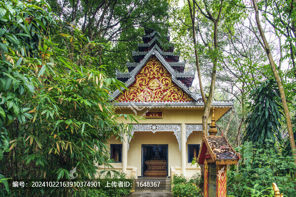勐泐大佛寺緬甸殿與樹林