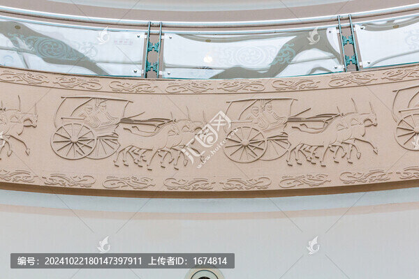古代車馬浮雕