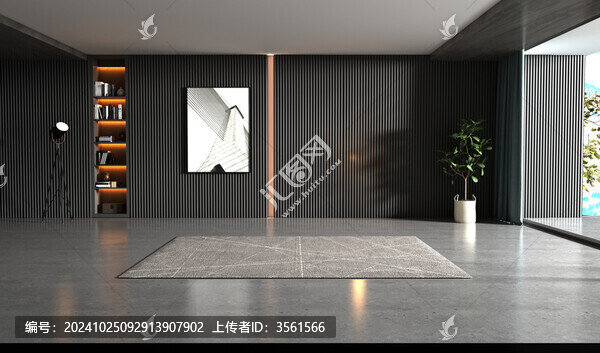 深色極簡客廳背景墻