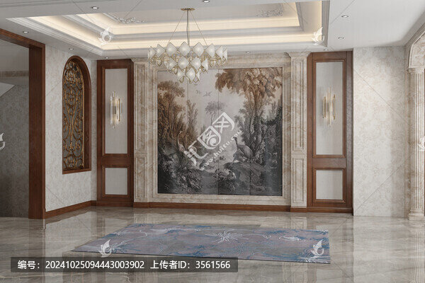 歐式墻畫客廳墻