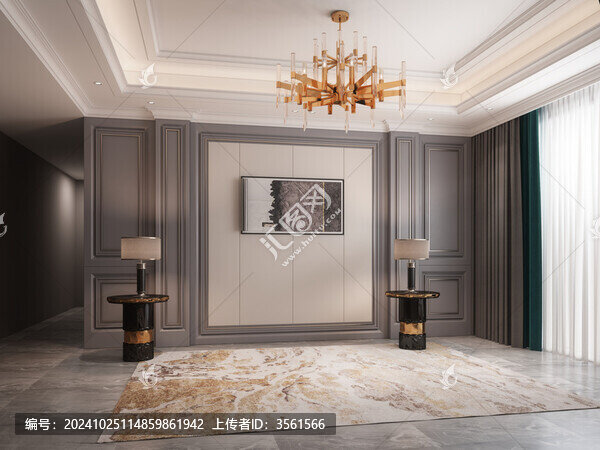 歐式客廳場(chǎng)景3D空景