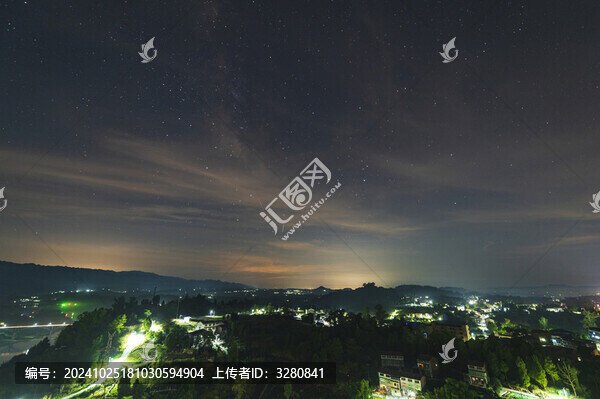 三匯古鎮(zhèn)星空夜景