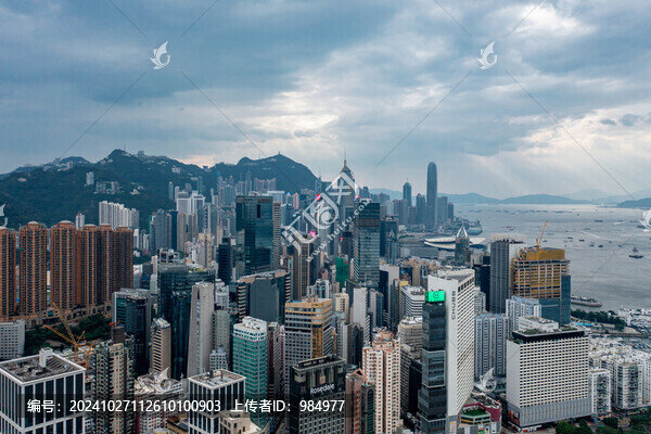 中國香港維多利亞港城市建筑風(fēng)光