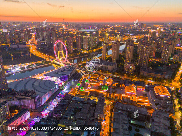 大悲禪寺和天津之眼夜景