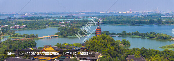 江蘇鎮(zhèn)江金山寺航拍全景大畫幅風(fēng)光