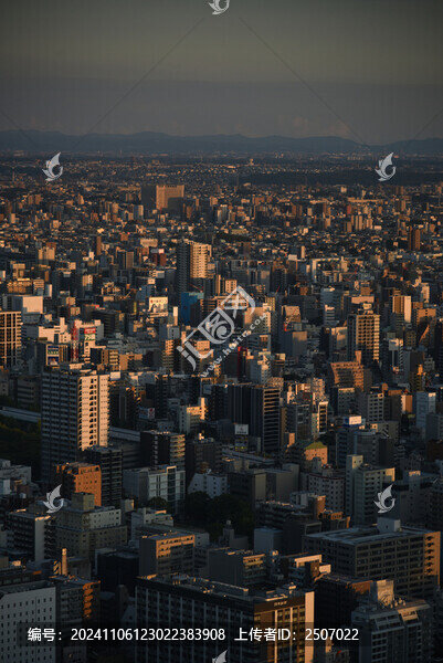 日本名古屋市黃昏時刻城市建筑風(fēng)光