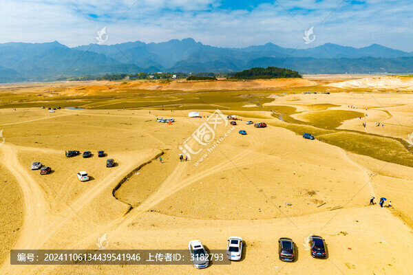 中國桂林靈川青獅潭水庫干涸景觀