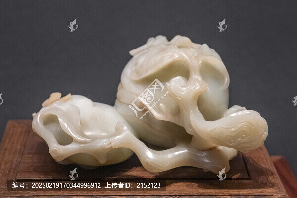 清代福壽雙全玉擺件