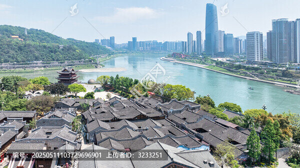 四川宜賓市核心區(qū)冠英古街與三江并流