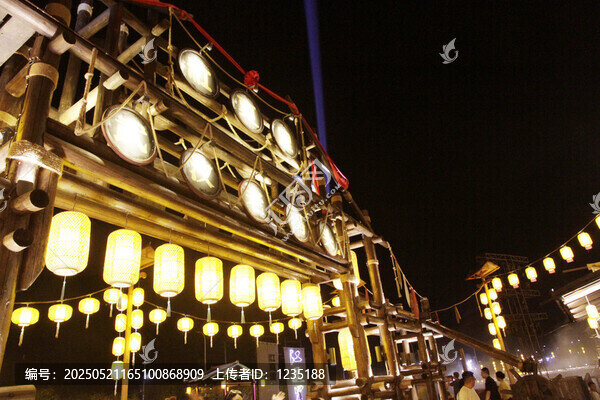 江夏里老碼頭夜間中式燈籠裝飾景觀