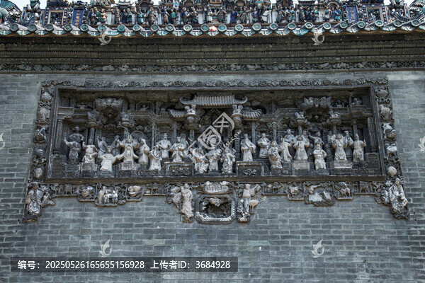 古建筑墻面精美磚雕藝術(shù)