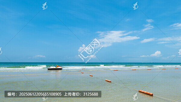 廣西北海銀灘夏季海灘自然風(fēng)光