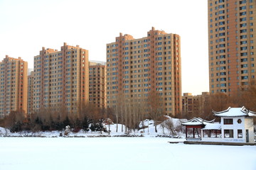 雪景 城市的冬天