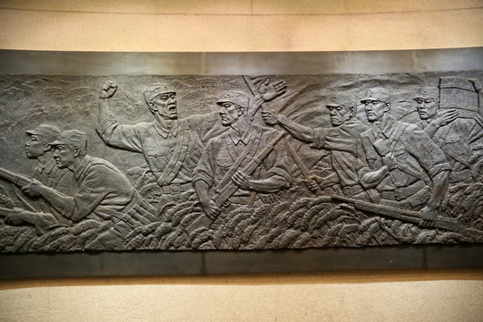 抗日战争中的八路军浮雕