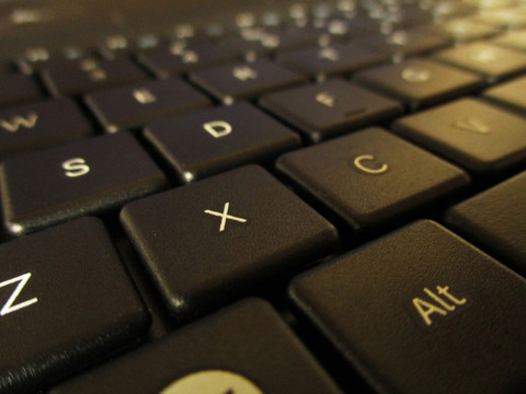 计算机电脑键盘 X键 特写