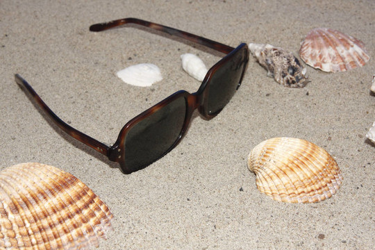 海滩上的太阳眼镜