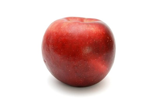 单新鲜红苹果分离