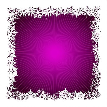 方形紫色雪花背景
