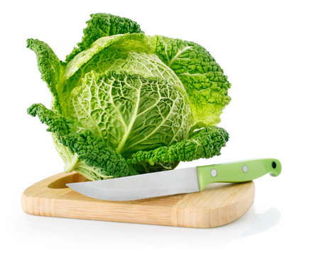 带刀板的新鲜绿色白菜