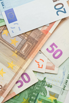 欧元纸币的背景