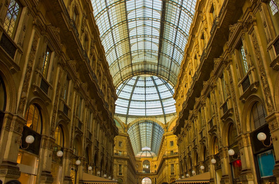 Galleria Vittorio Emanuele II在米兰；意大利